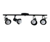 SPOT TRILHO PLASTIC 4 LAMP PRETO